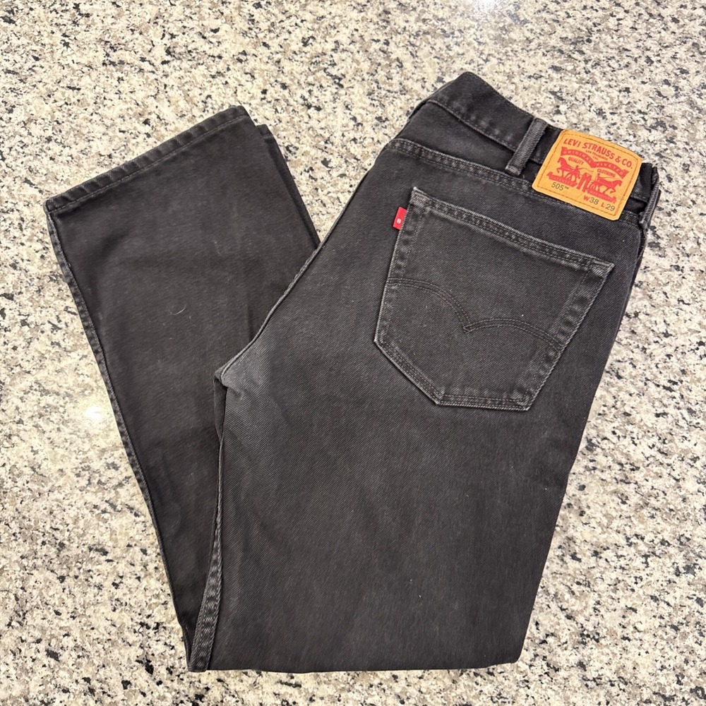 505 Levis‎ Mens Jeans Black 38x29 100% Cotton #5